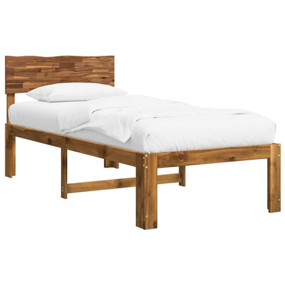 Single Bed Frame with Headboard ROSTOCK Natural 100 x 200 cm