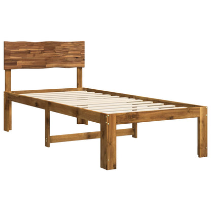 Single Bed Frame with Headboard ROSTOCK Natural 100 x 200 cm