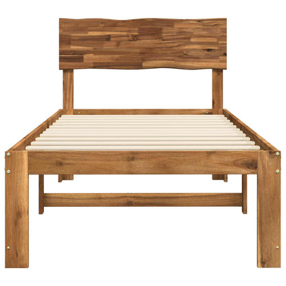 Single Bed Frame with Headboard ROSTOCK Natural 100 x 200 cm