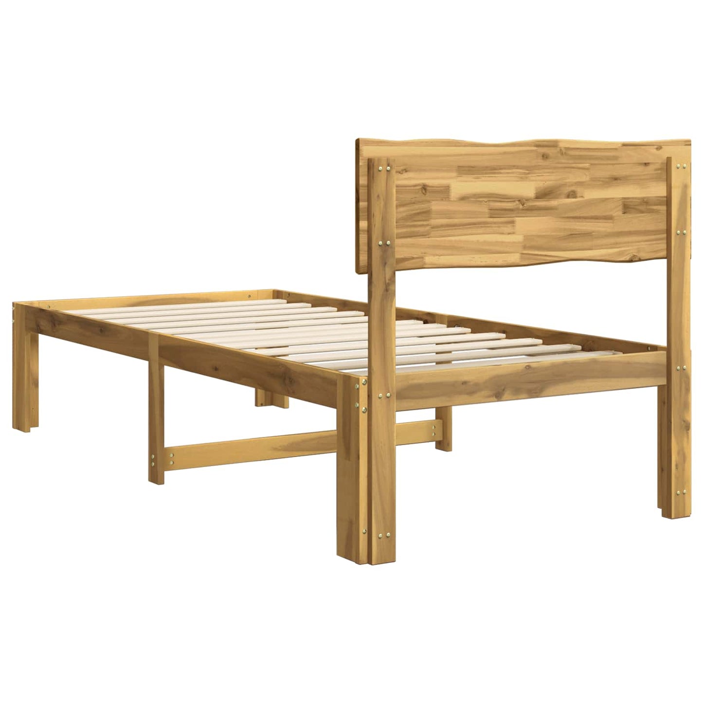 Single Bed Frame with Headboard ROSTOCK White 100 x 200 cm