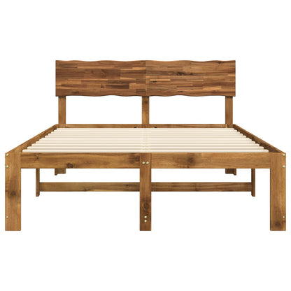 Double Bed Frame with Headboard ROSTOCK Natural 120 x 200 cm