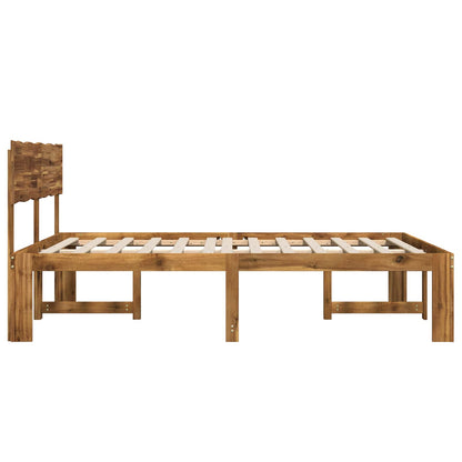 Double Bed Frame with Headboard ROSTOCK Natural 120 x 200 cm