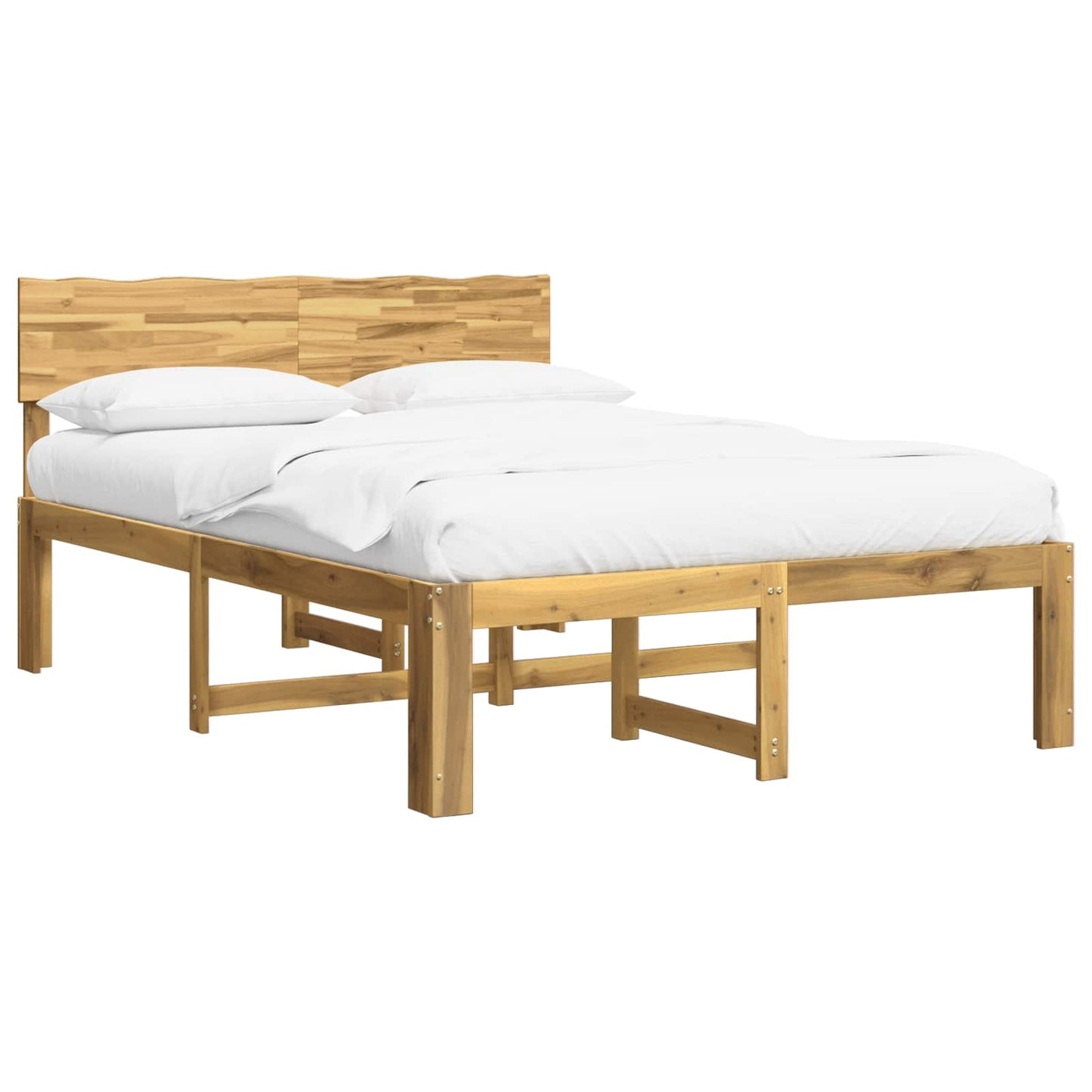 Double Bed Frame with Headboard ROSTOCK White 120 x 200 cm