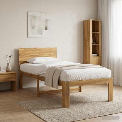 Single Bed Frame with Headboard ROSTOCK White 75 x 190 cm