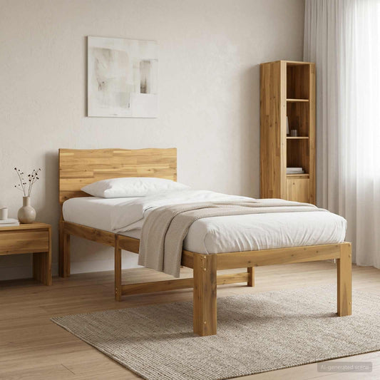 Single Bed Frame with Headboard ROSTOCK White 75 x 190 cm