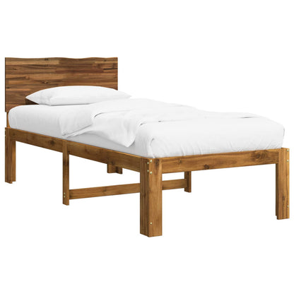 Single Bed Frame with Headboard ROSTOCK Natural 80 x 200 cm
