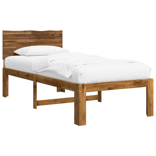 Single Bed Frame with Headboard ROSTOCK Natural 80 x 200 cm