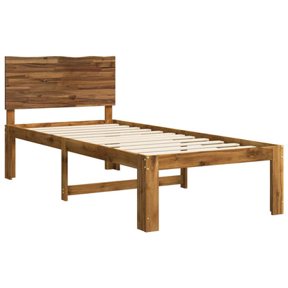 Single Bed Frame with Headboard ROSTOCK Natural 80 x 200 cm