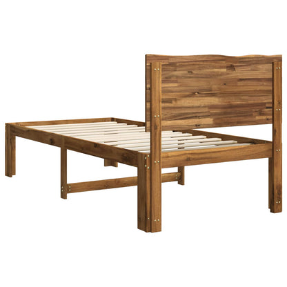 Single Bed Frame with Headboard ROSTOCK Natural 80 x 200 cm