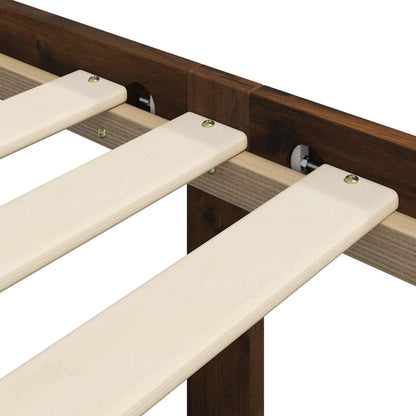 Single Bed Frame with Headboard ROSTOCK Dark Brown 90 x 190 cm