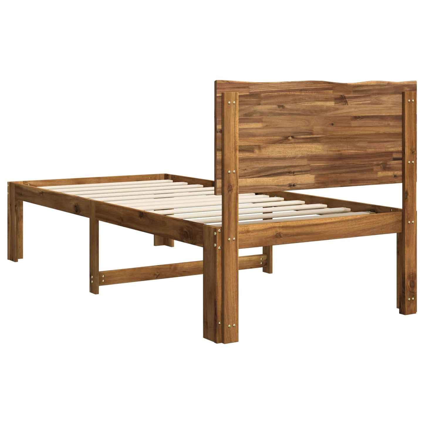 Single Bed Frame with Headboard ROSTOCK Natural 90 x 190 cm