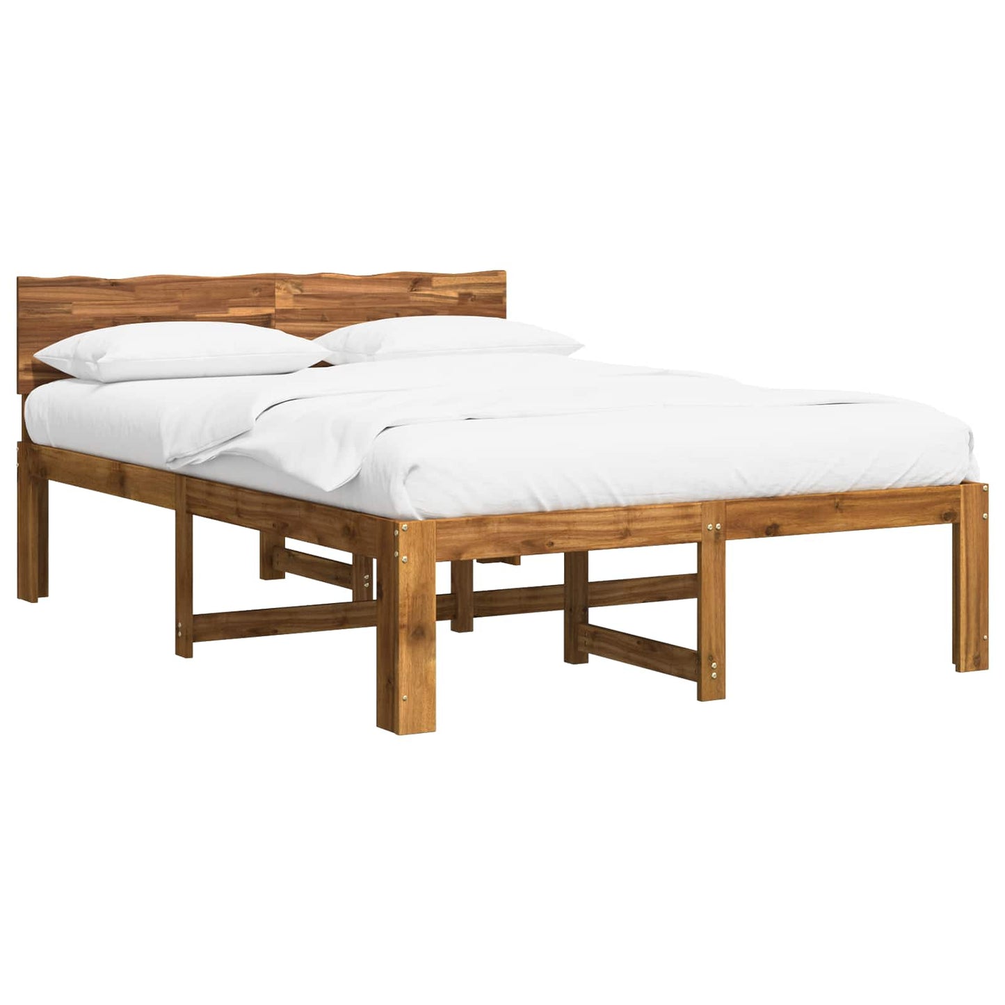 Double Bed Frame with Headboard ROSTOCK Natural 120 x 190 cm