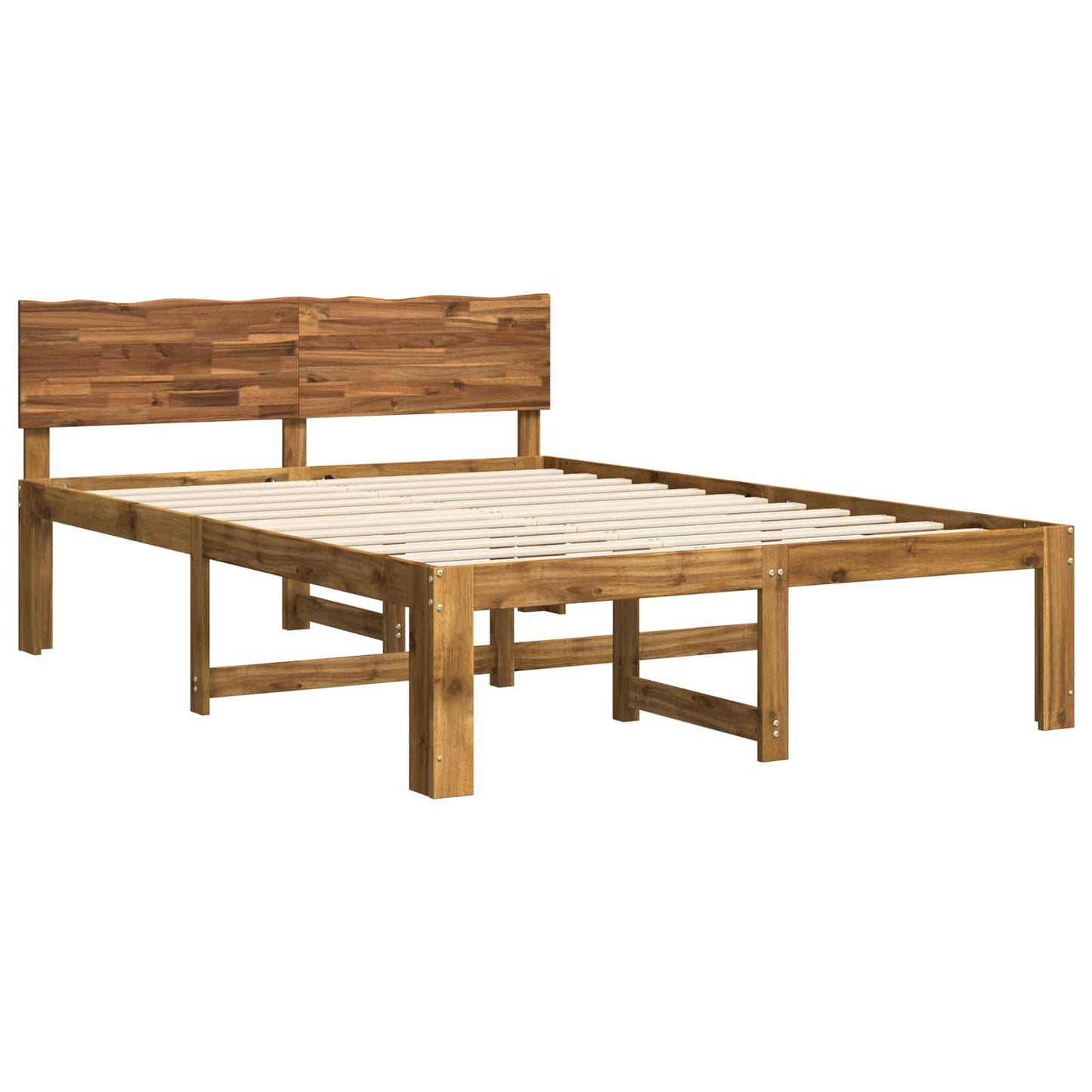 Double Bed Frame with Headboard ROSTOCK Natural 120 x 190 cm