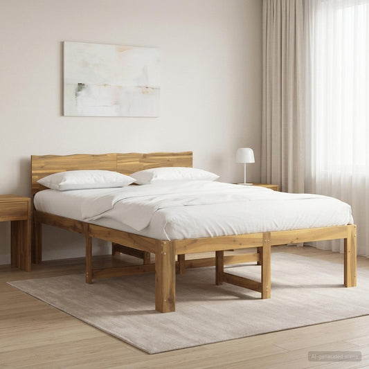 Double Bed Frame with Headboard ROSTOCK White 120 x 190 cm