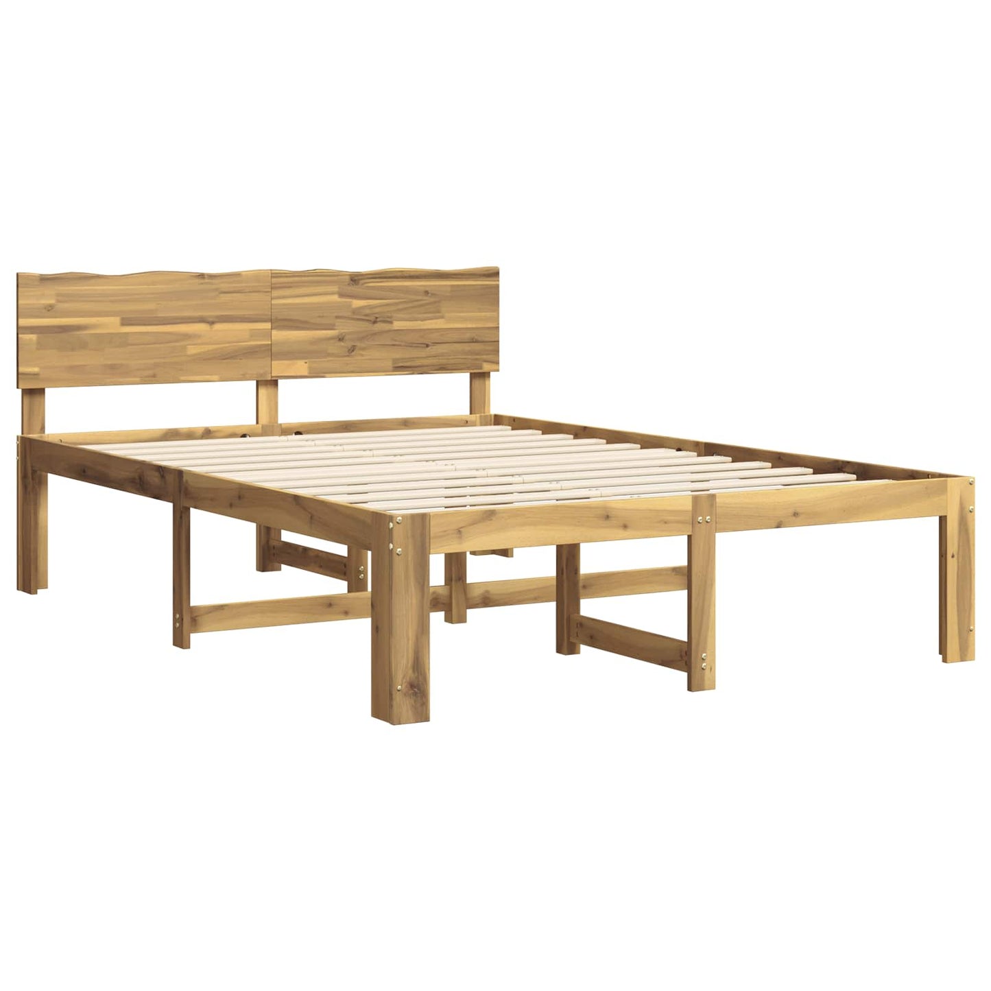Double Bed Frame with Headboard ROSTOCK White 120 x 190 cm