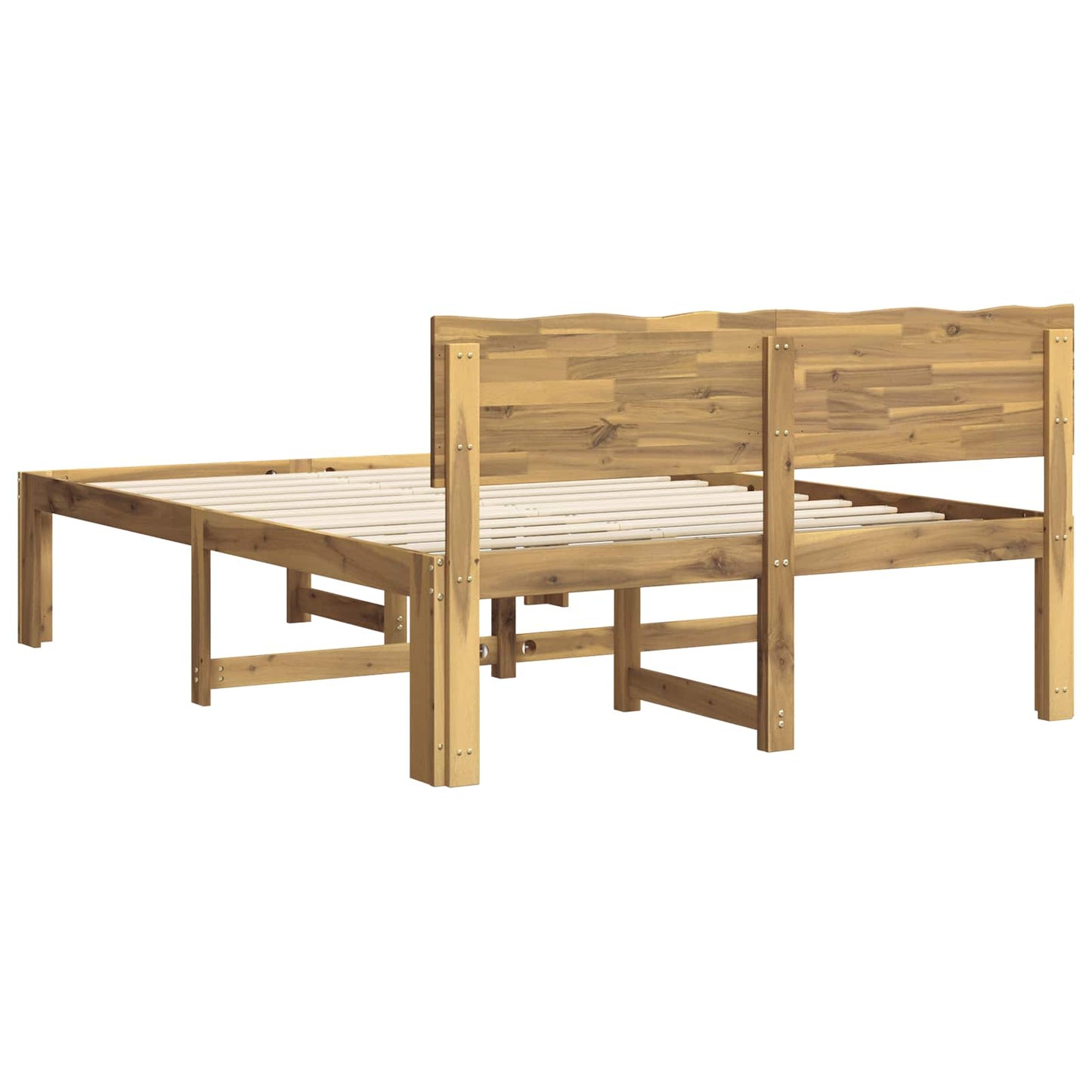 Double Bed Frame with Headboard ROSTOCK White 120 x 190 cm