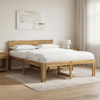 Double Bed Frame with Headboard ROSTOCK White 140 x 190 cm