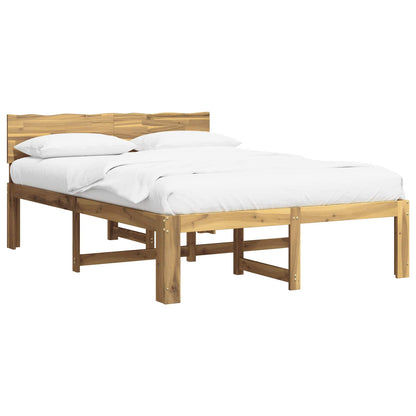 Double Bed Frame with Headboard ROSTOCK White 140 x 190 cm