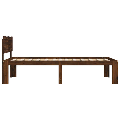 Single Bed Frame with Headboard ROSTOCK Dark Brown 90 x 200 cm