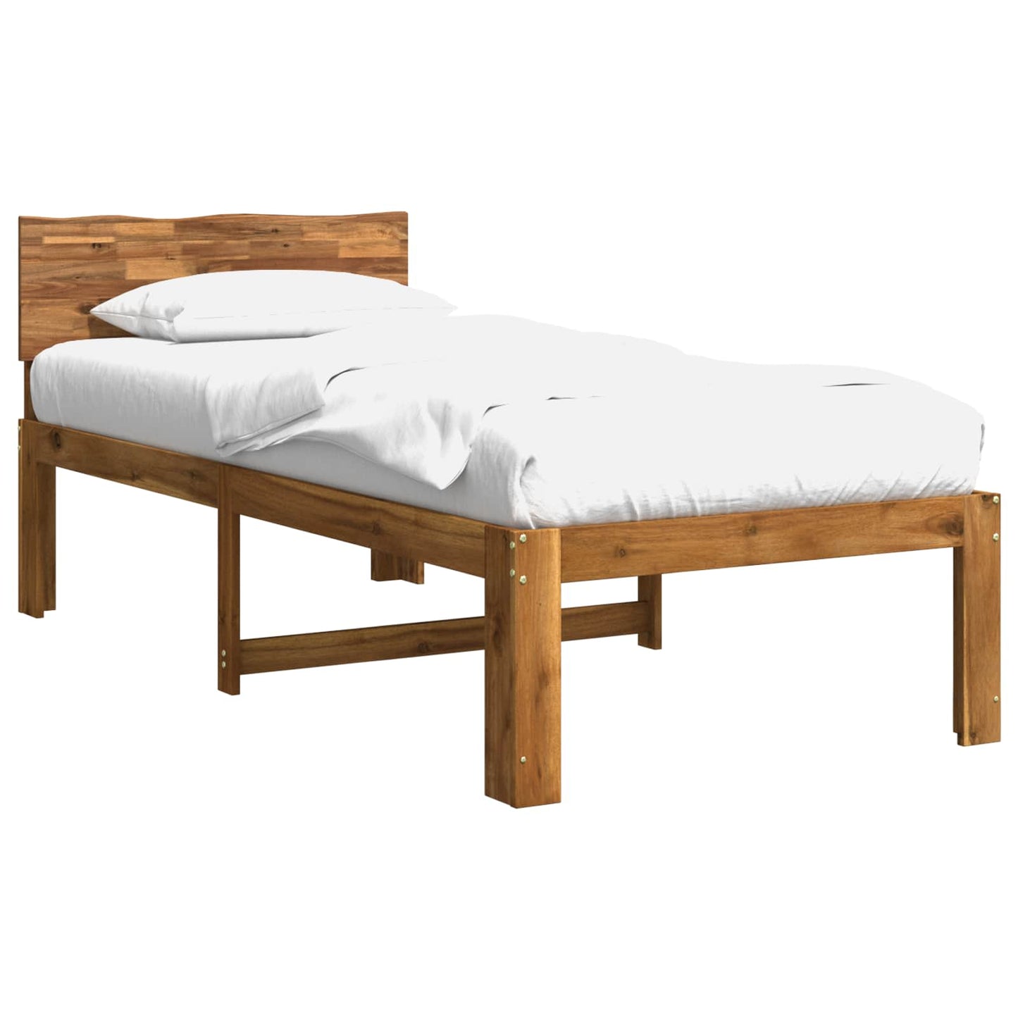 Single Bed Frame with Headboard ROSTOCK Natural 90 x 200 cm