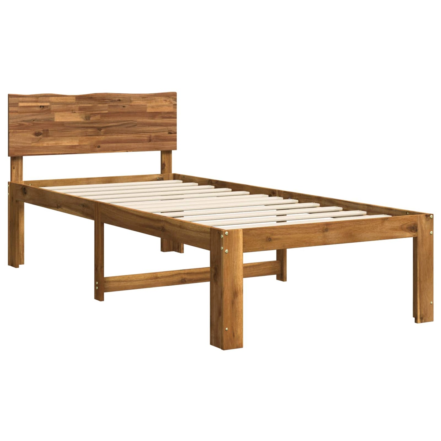 Single Bed Frame with Headboard ROSTOCK Natural 90 x 200 cm
