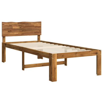 Single Bed Frame with Headboard ROSTOCK Natural 90 x 200 cm
