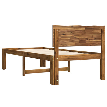 Single Bed Frame with Headboard ROSTOCK Natural 100 x 200 cm