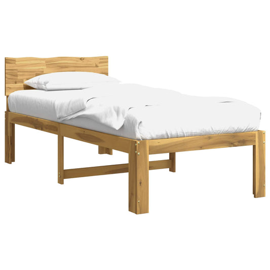 Single Bed Frame with Headboard ROSTOCK White 100 x 200 cm