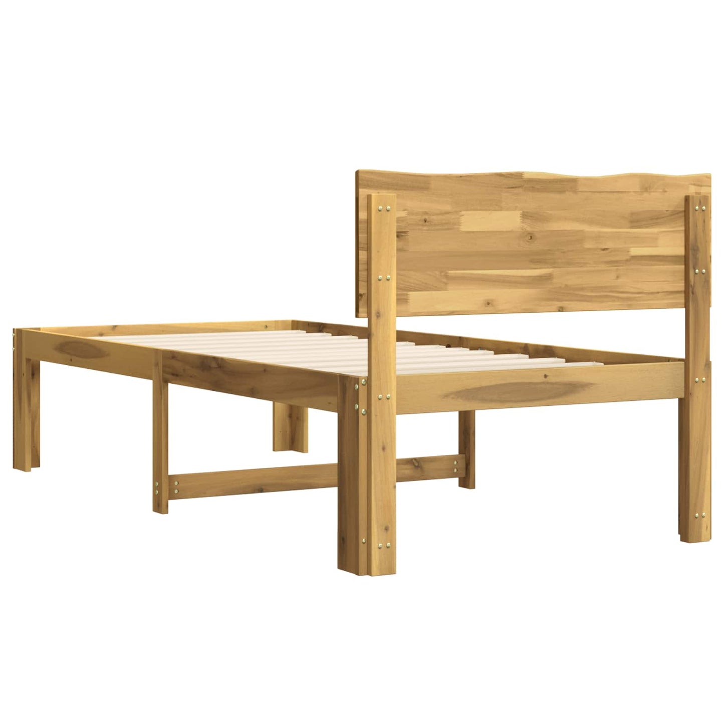 Single Bed Frame with Headboard ROSTOCK White 100 x 200 cm