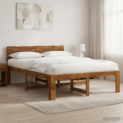 Double Bed Frame with Headboard ROSTOCK Natural 120 x 200 cm