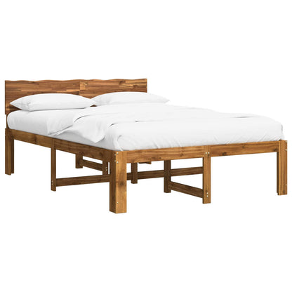 Double Bed Frame with Headboard ROSTOCK Natural 140 x 200 cm