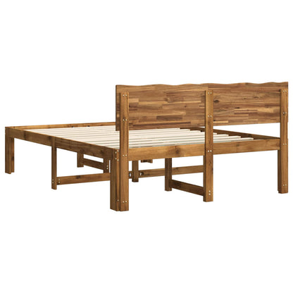 Double Bed Frame with Headboard ROSTOCK Natural 140 x 200 cm