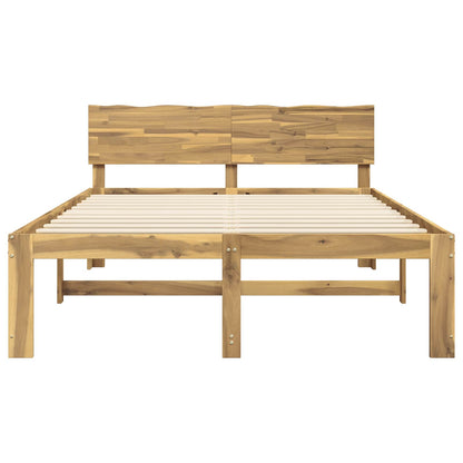 Double Bed Frame with Headboard ROSTOCK White 140 x 200 cm
