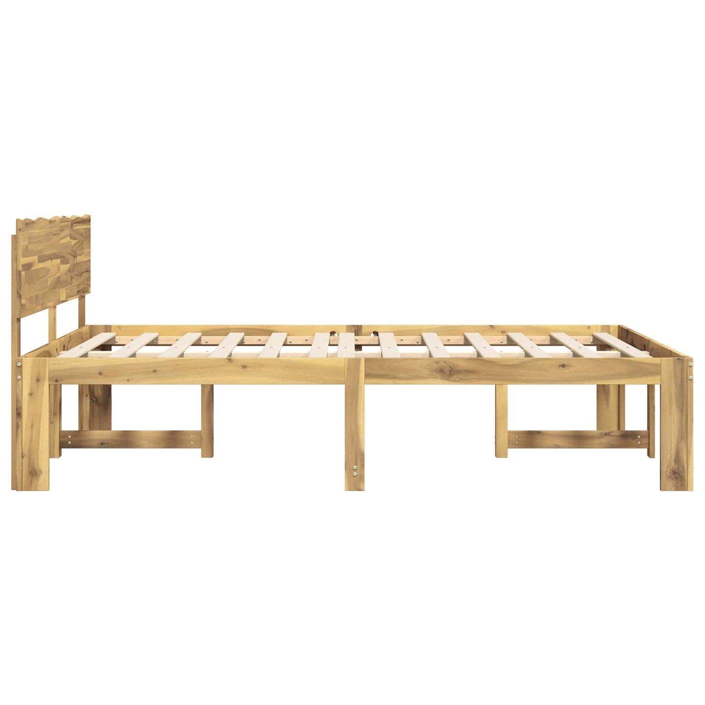 Double Bed Frame with Headboard ROSTOCK White 140 x 200 cm