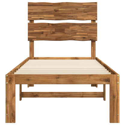 Single Bed Frame with Headboard ROSTOCK Natural 75 x 190 cm