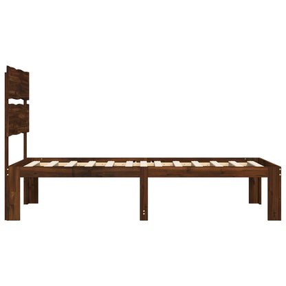 Single Bed Frame with Headboard ROSTOCK Dark Brown 90 x 190 cm
