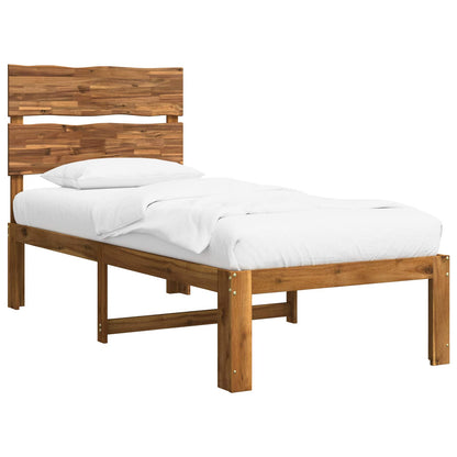 Single Bed Frame with Headboard ROSTOCK Natural 90 x 190 cm