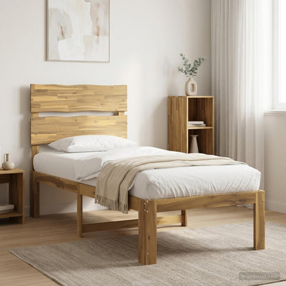 Single Bed Frame with Headboard ROSTOCK White 90 x 190 cm