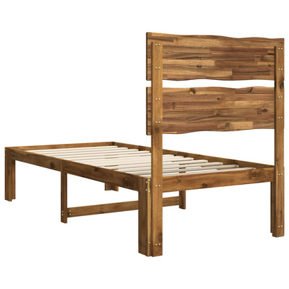 Single Bed Frame with Headboard ROSTOCK Natural 80 x 200 cm