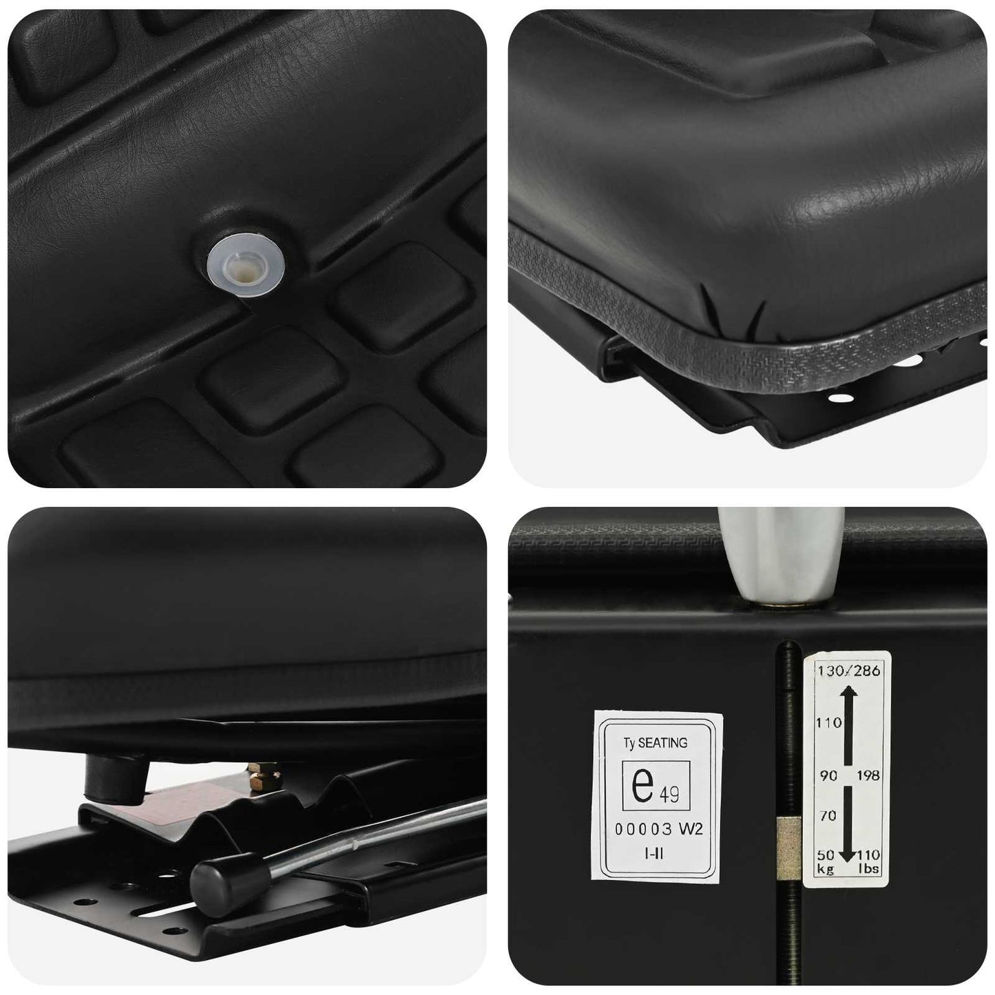 Black 39.5 x 52 x 43 cm Steel and PVC