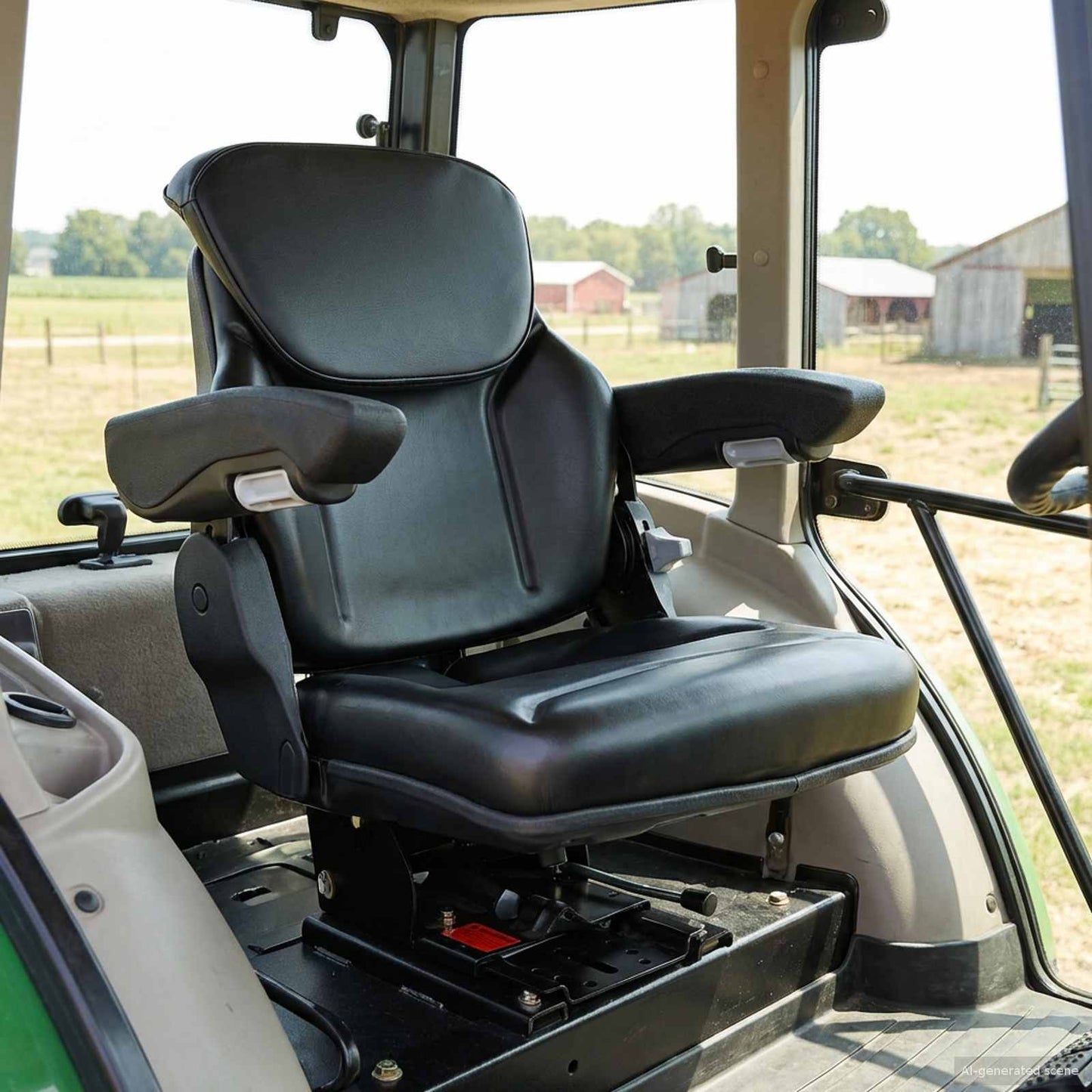 Tractor Seat with Suspension Black 60 x 58 x 72 cm