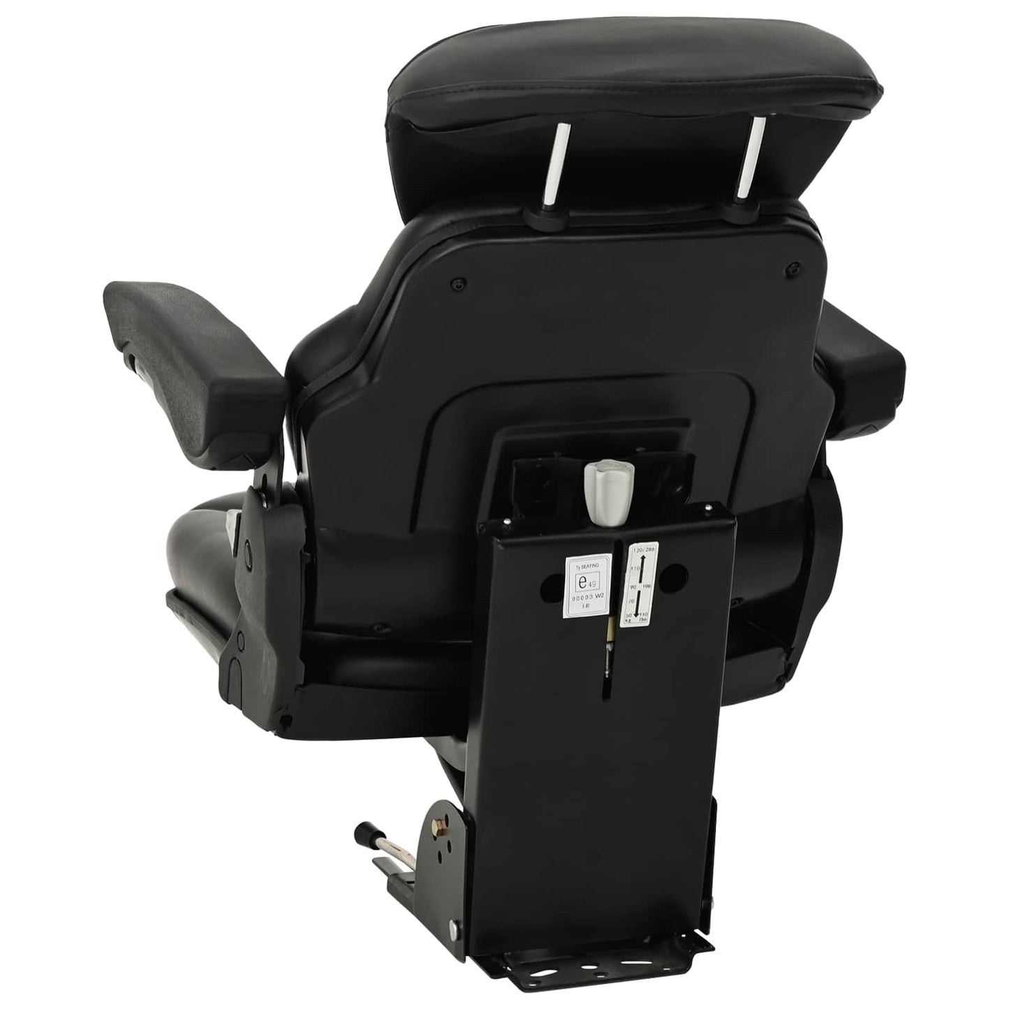 Tractor Seat with Suspension Black 60 x 58 x 72 cm