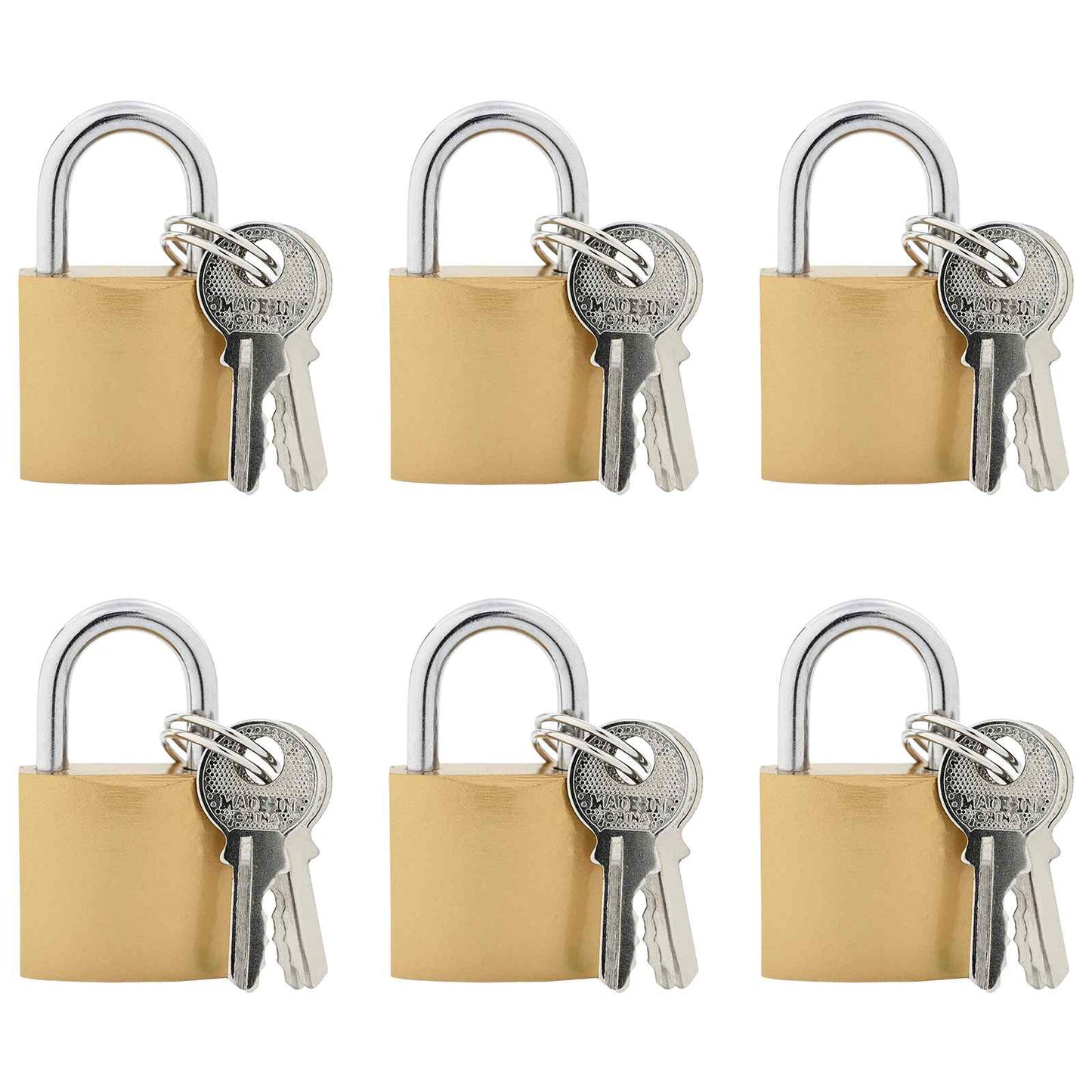 U Lock with Keys 6 pcs Brass Iron
