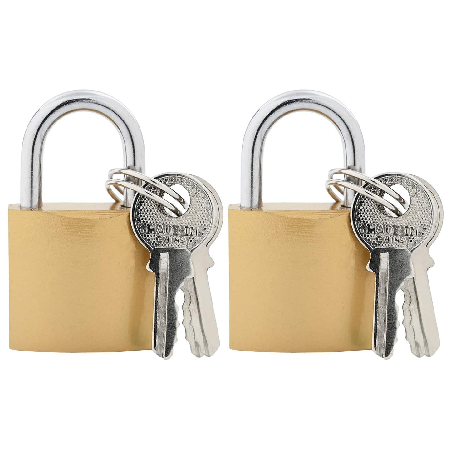 U Lock with Keys 2 pcs Brass Iron