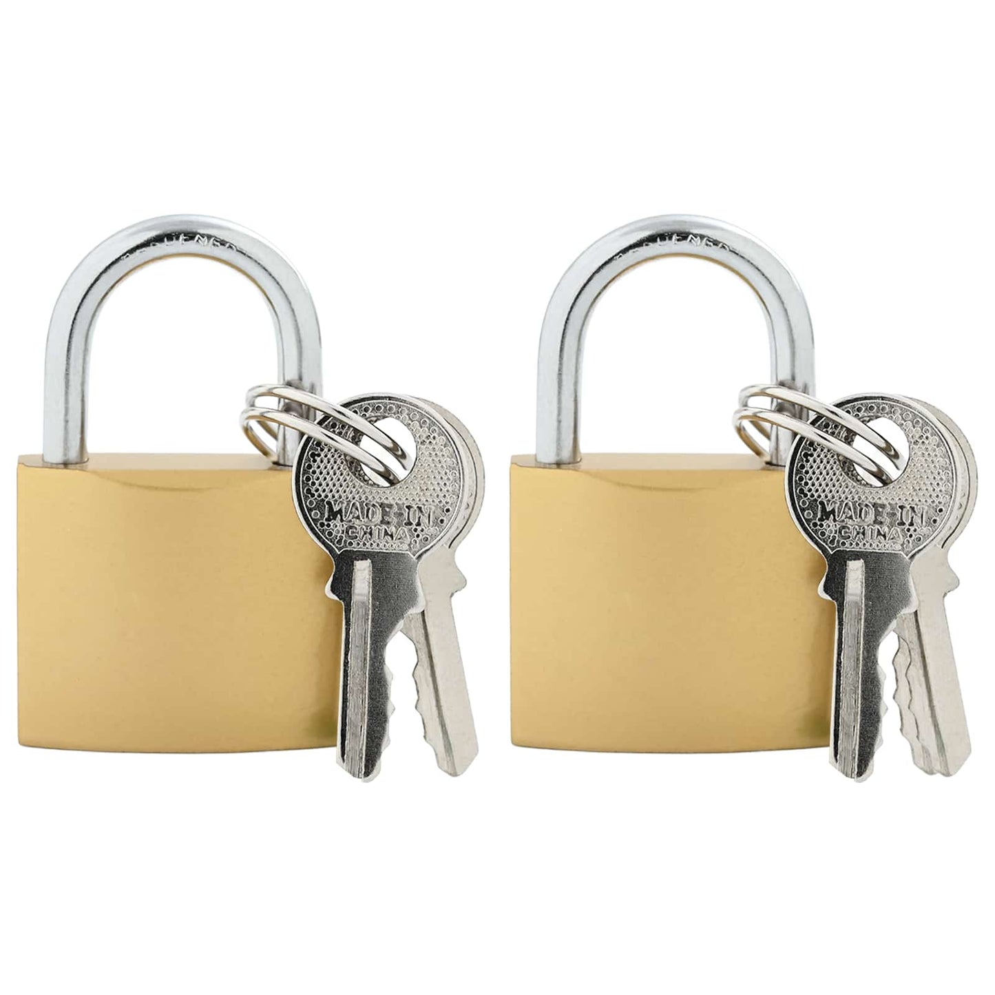 U Lock with Keys 2 pcs Brass Iron