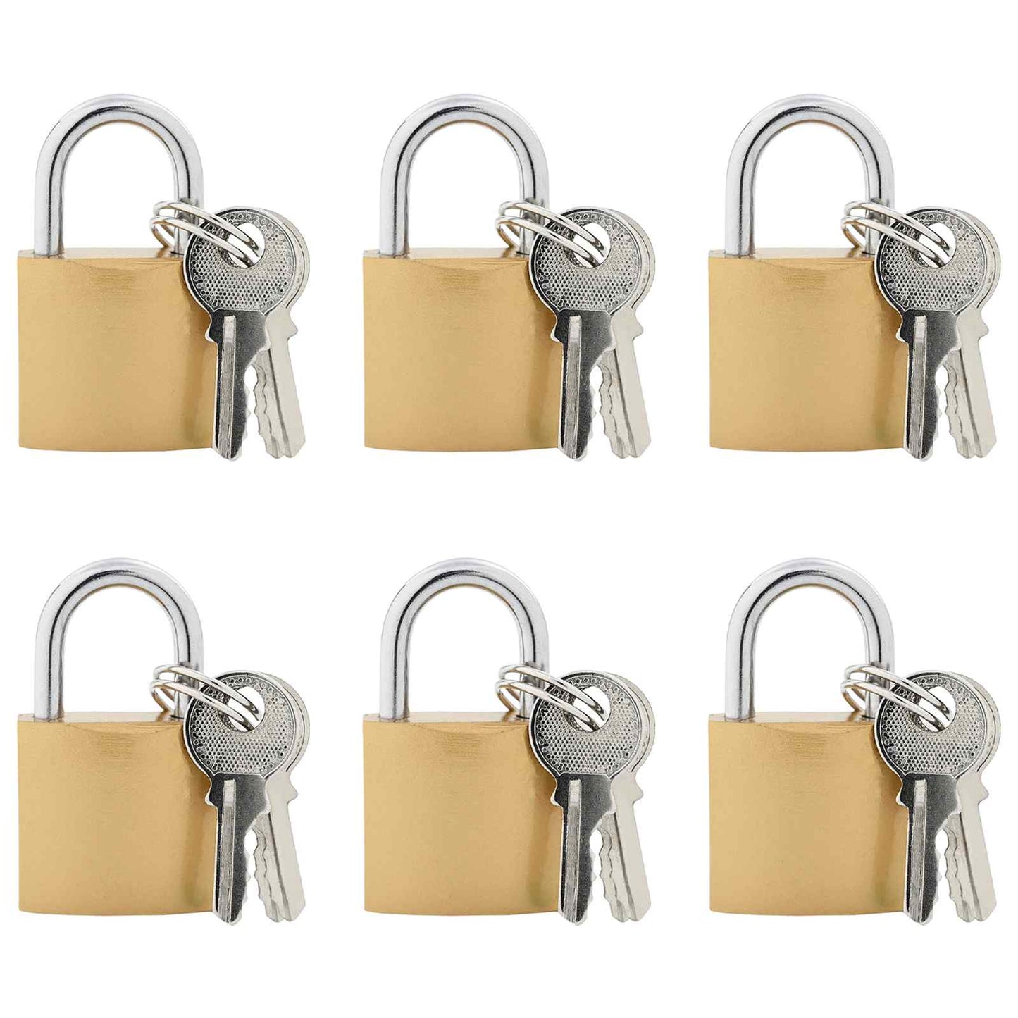 U Lock with Keys 6 pcs Brass Iron