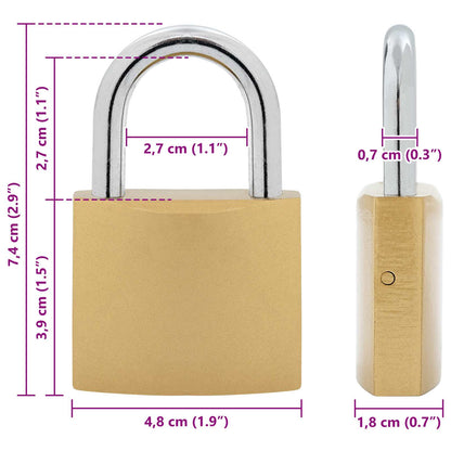 U Lock with Keys 6 pcs Brass Iron