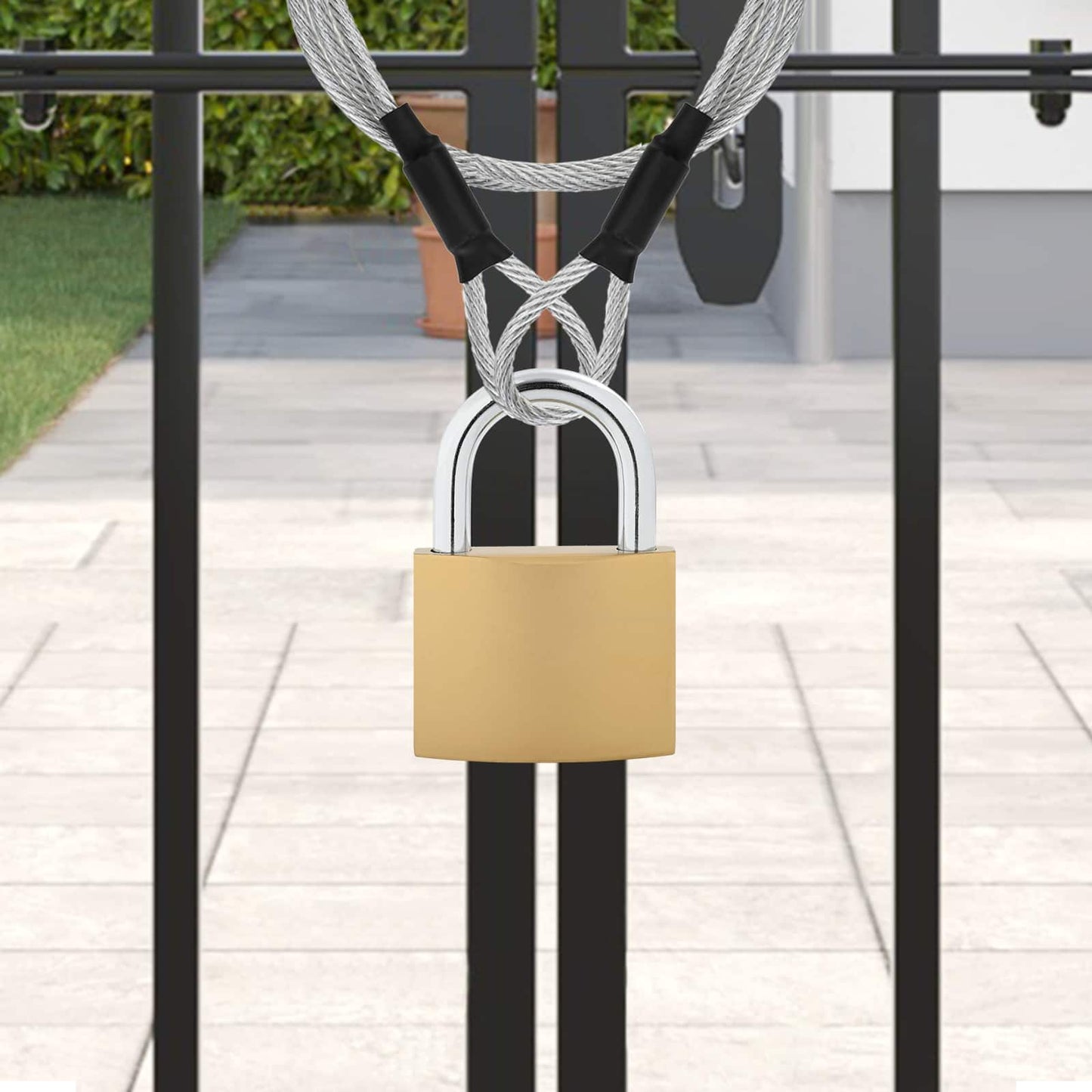 U Lock with Keys 2 pcs Brass Iron