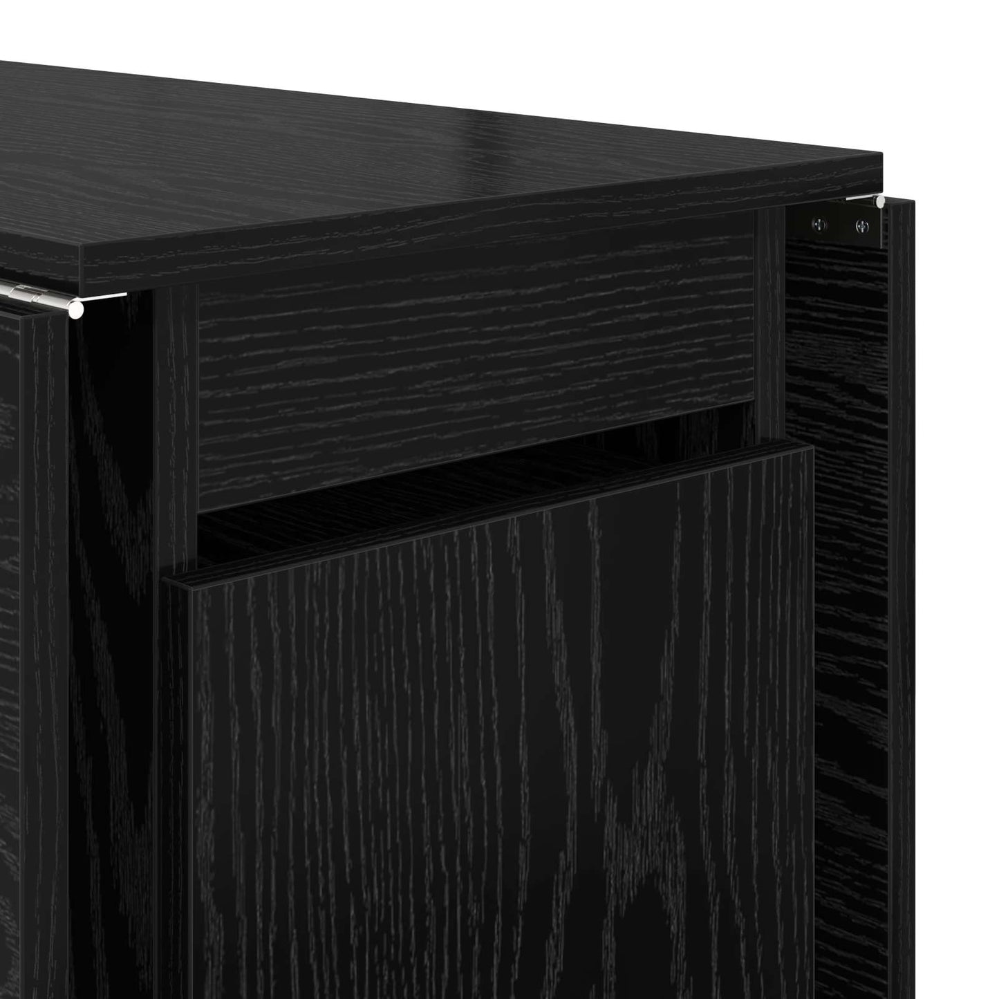 Dinning Table 2 pcs 140 x 80 x 77 cm Engineered Wood Black Oak