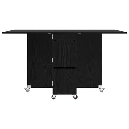 Dinning Table 2 pcs 140 x 80 x 77 cm Engineered Wood Black Oak